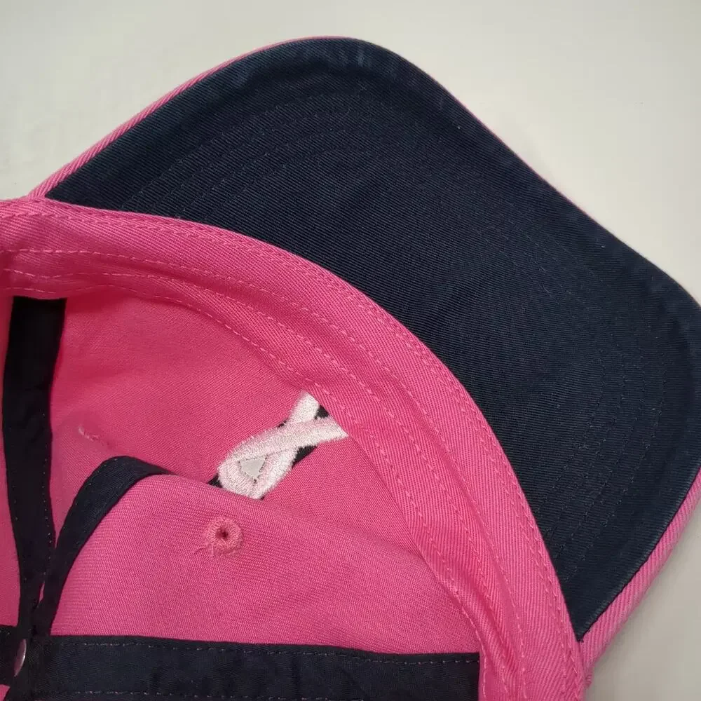 Alternative Baseball Cap Pink White OS Ribbon ConocoPhillips Logo Slideback Hat - Picture 8 of 9
